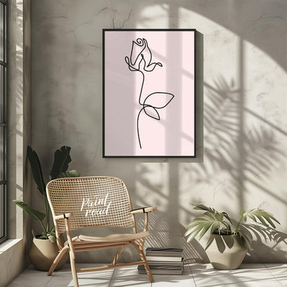 This elegant and incredibly minimalist artwork features a single rose rendered in a continuous, flo… for other