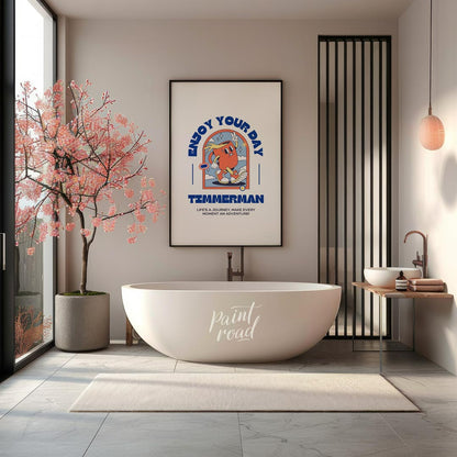 Add a splash of positivity and personality to your space with this vibrant and playful wall art tit… for bathroom