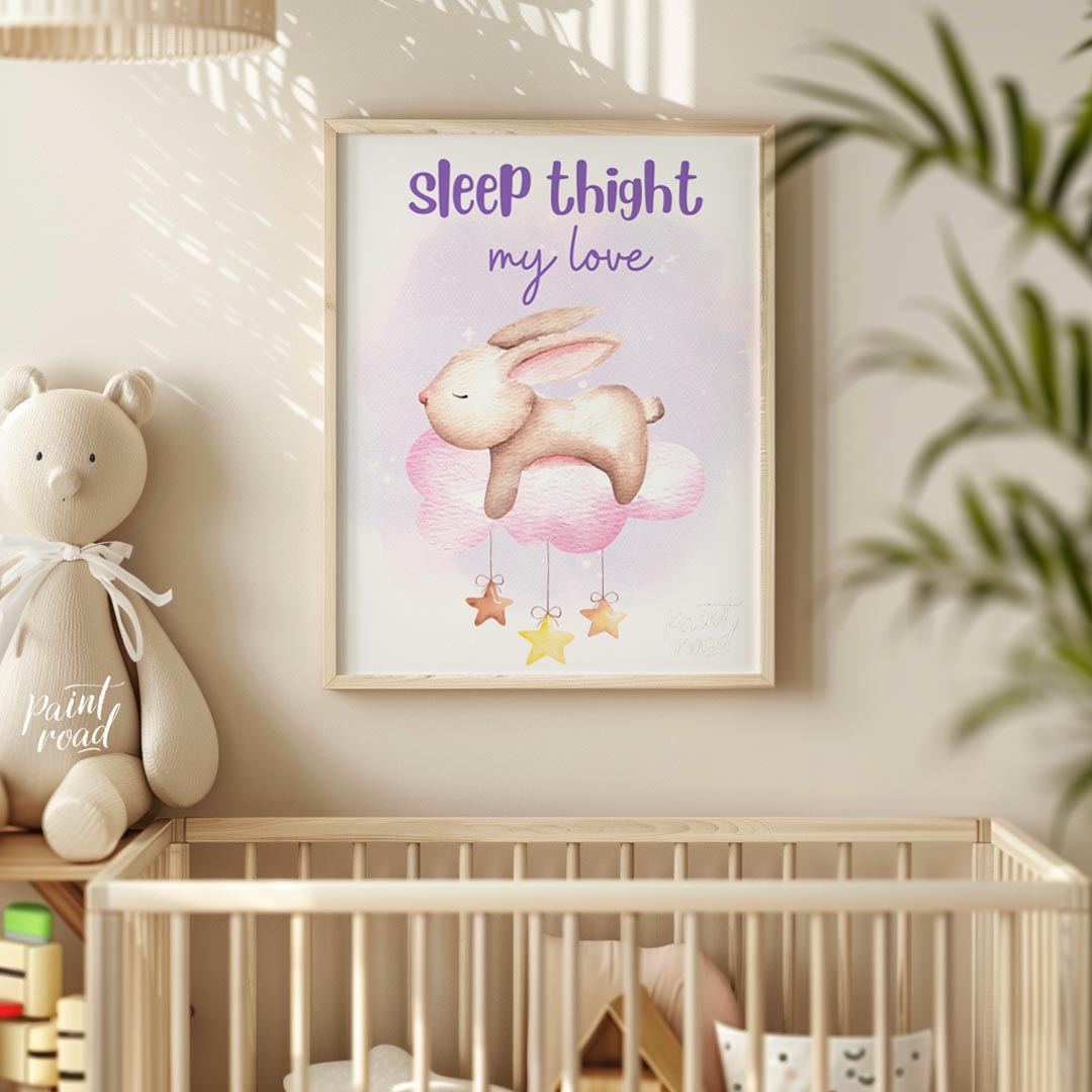 "This charming poster with the typo ""Sleep thight my love"" (instead of ""tight"") exudes cozy, im… for nursery
