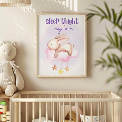 "This charming poster with the typo ""Sleep thight my love"" (instead of ""tight"") exudes cozy, im… for nursery