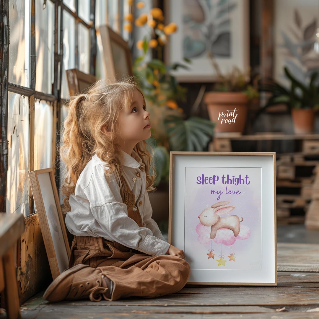 "This charming poster with the typo ""Sleep thight my love"" (instead of ""tight"") exudes cozy, im… for nursery