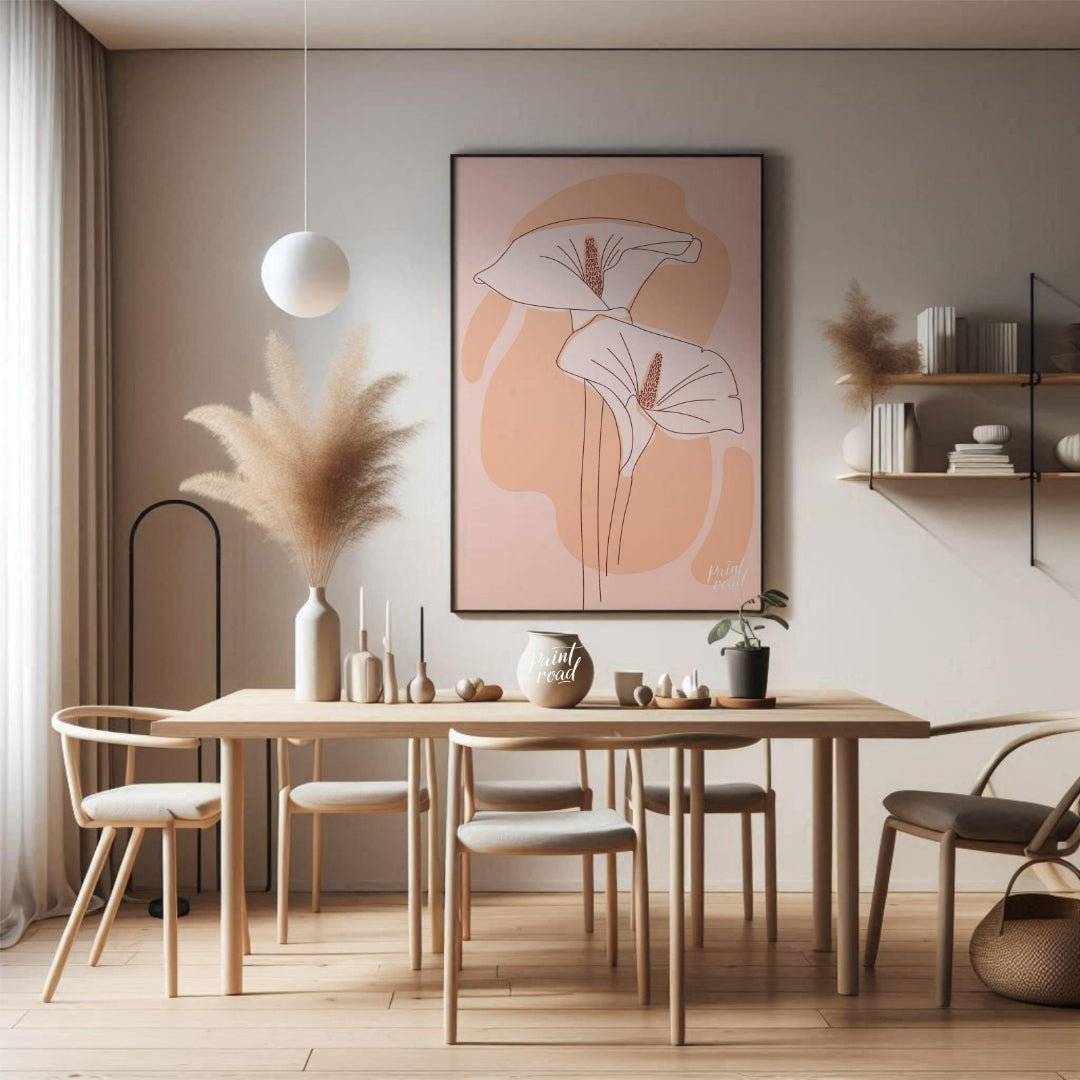 "Soft Bloom" is a minimalist floral art print that celebrates the elegance of simplicity. With its … for dining room