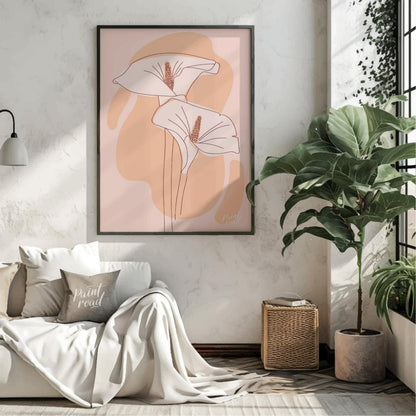 "Soft Bloom" is a minimalist floral art print that celebrates the elegance of simplicity. With its … for living room