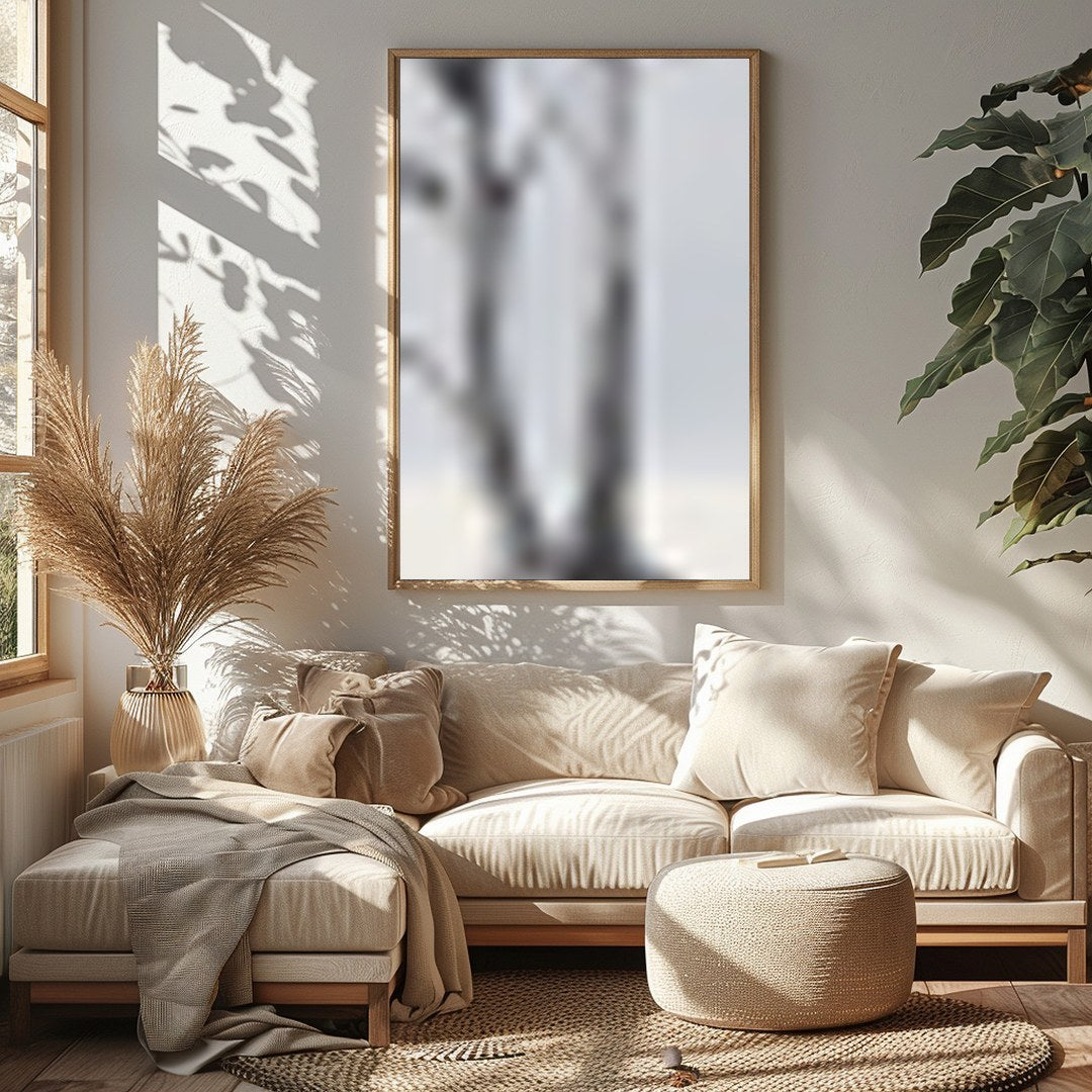 Embrace tranquility with this captivating artwork featuring a solitary tree on a vast, serene for Sitting Area