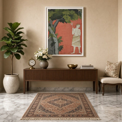 Discover the serene presence of Lord Shiva standing gracefully beneath a sprawling tree against a for Entrance