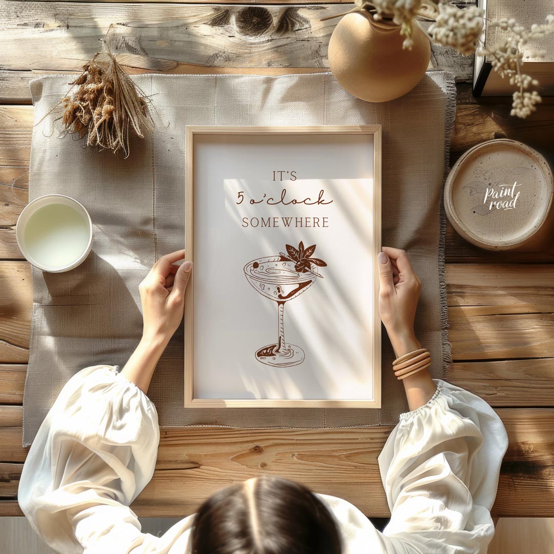 A vintage-inspired illustration of a classic cocktail, perfect for those who enjoy a bit of sophist… for dining room
