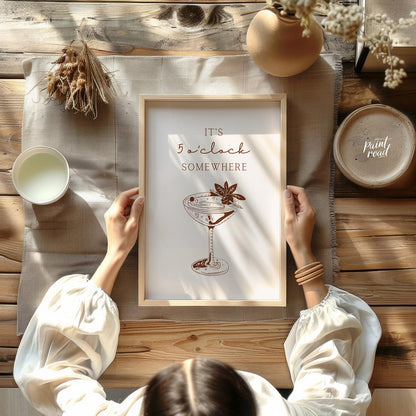 A vintage-inspired illustration of a classic cocktail, perfect for those who enjoy a bit of sophist… for dining room