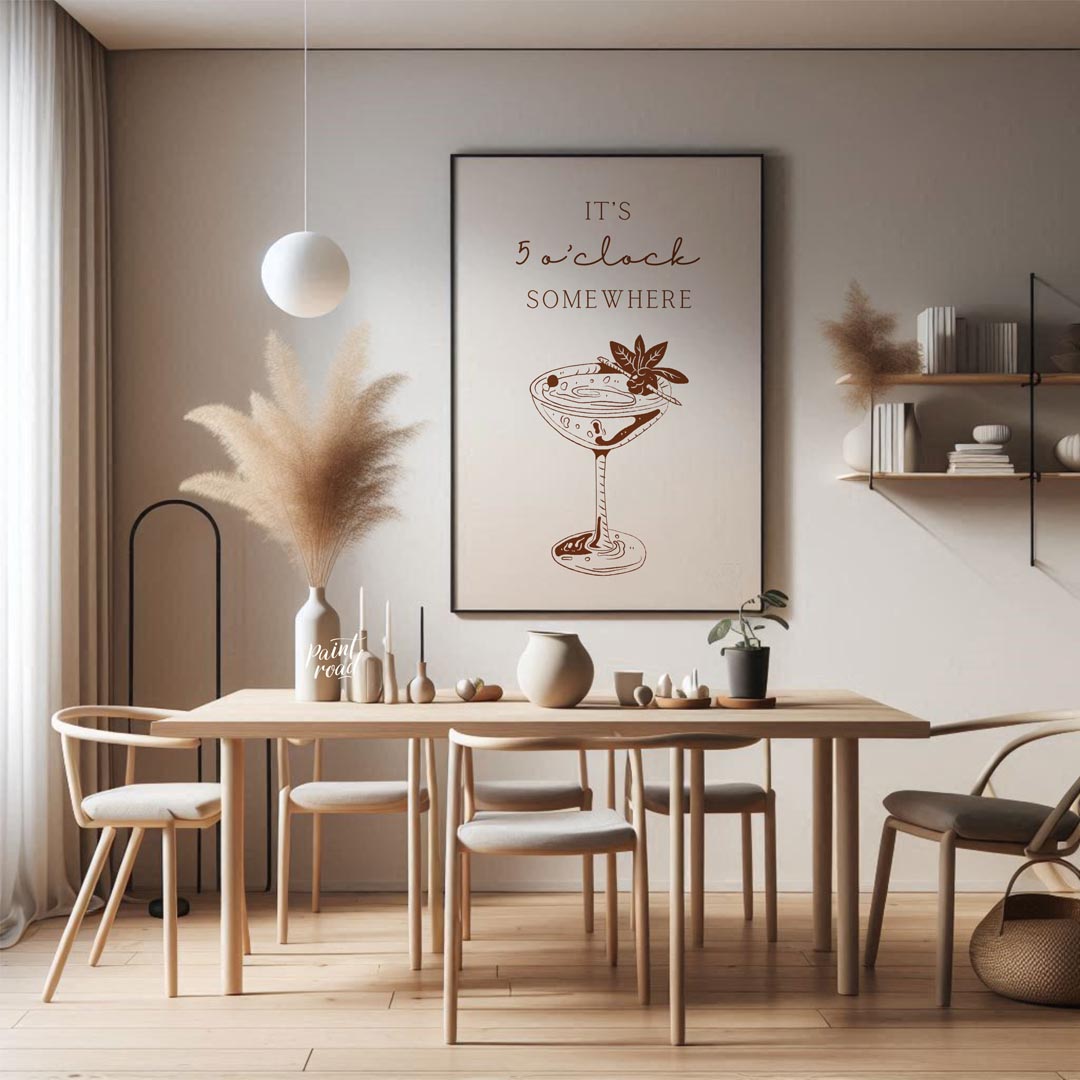A vintage-inspired illustration of a classic cocktail, perfect for those who enjoy a bit of sophist… for dining room