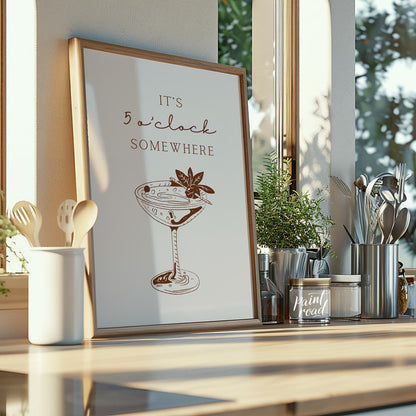 A vintage-inspired illustration of a classic cocktail, perfect for those who enjoy a bit of sophist… for kitchen