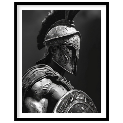 This powerful and dramatic black and white portrait captures the imposing presence of a Spartan war… for lovely house