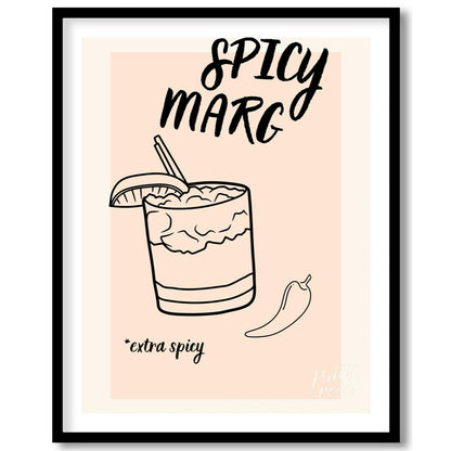 A hand-drawn illustration of a classic margarita cocktail with a spicy twist. The image features a … for abode