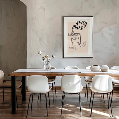 A hand-drawn illustration of a classic margarita cocktail with a spicy twist. The image features a … for dining room