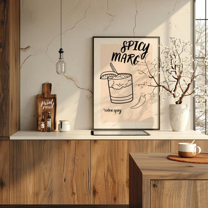 A hand-drawn illustration of a classic margarita cocktail with a spicy twist. The image features a … for kitchen