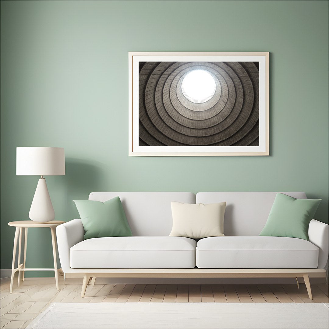 Experience the mesmerizing depth and architectural beauty of this fine art piece, 'Spiral Ascent.' for Hall