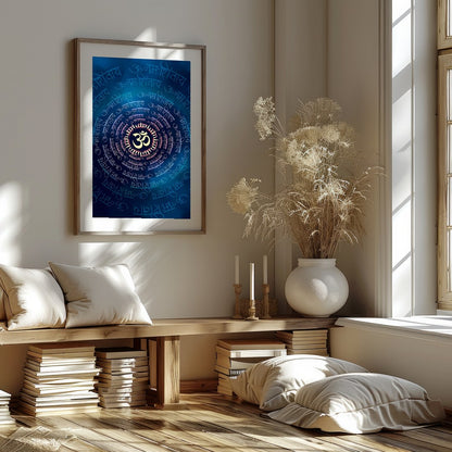 Immerse yourself in the tranquil elegance of this spiritual chakra mandala, featuring a mesmerizing for area