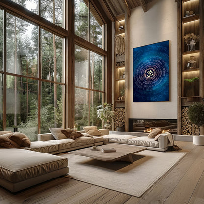 Immerse yourself in the tranquil elegance of this spiritual chakra mandala, featuring a mesmerizing for Living Room