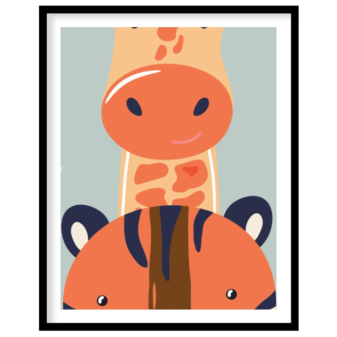 This charming children’s height chart features a whimsical stack of three friendly animals—a playfu… for sweet home