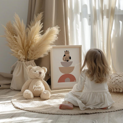 This modern and minimalist illustration presents a delightful twist on abstract art, featuring a st… for nursery