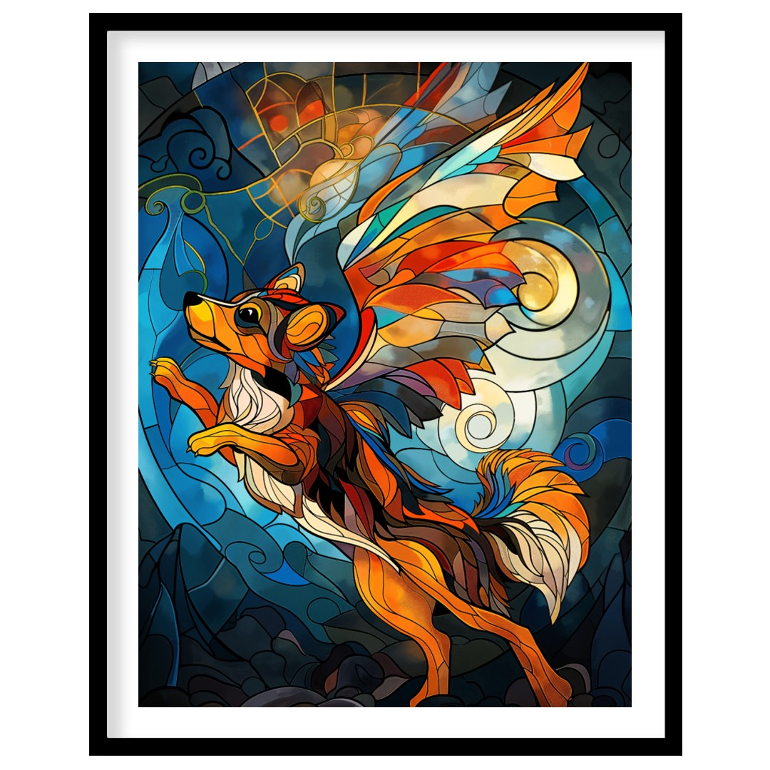 This captivating artwork is a beautiful rendition of a flying fox or fruit bat, rendered in the mes… for sweet home