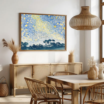 This enchanting abstract piece transforms a starry night sky into a kaleidoscope of color and form. for Dining