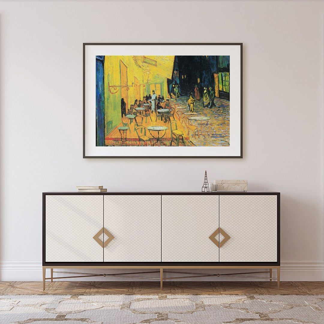 Immerse yourself in the enchanting ambiance of a vibrant cafe scene, beautifully captured with a for Foyer