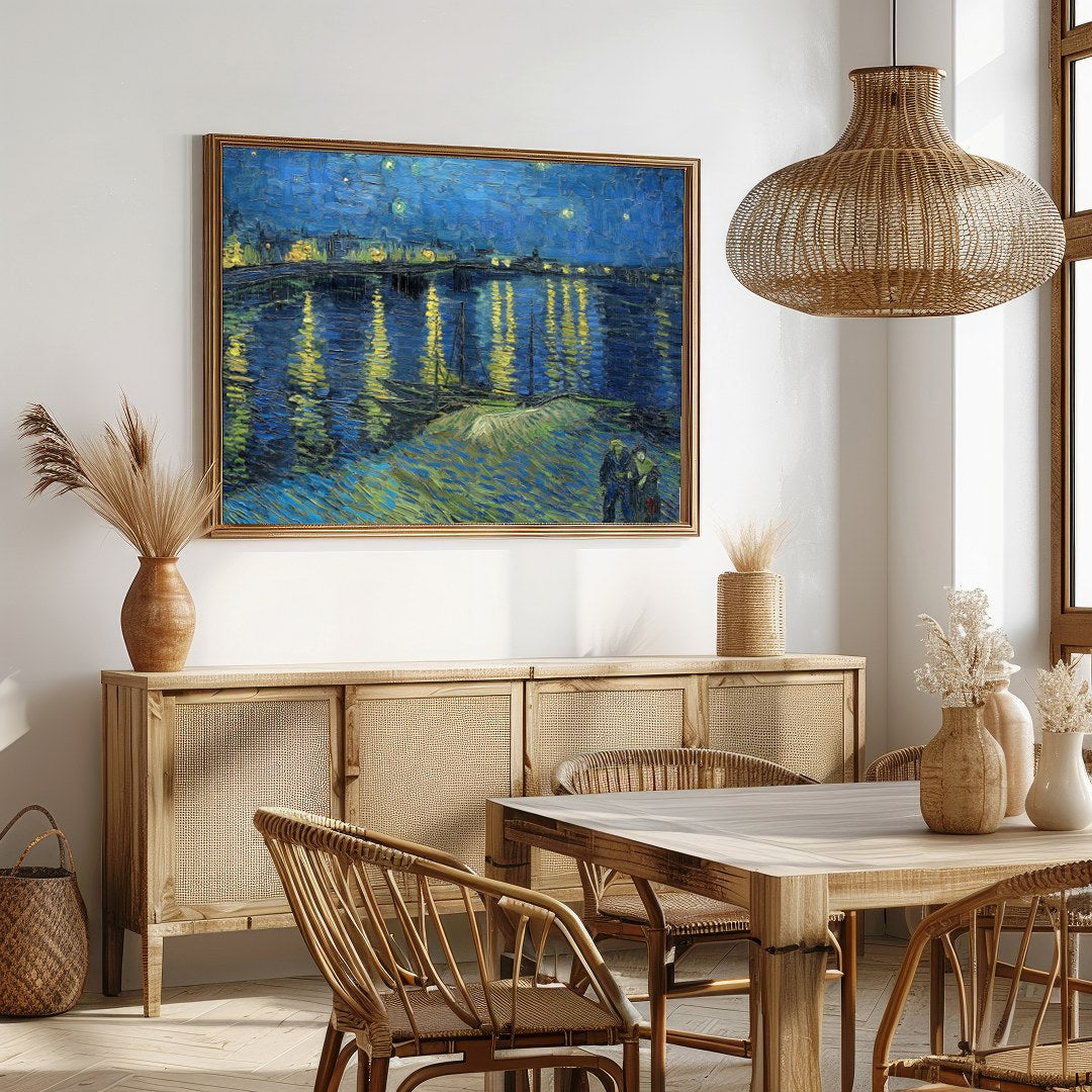 Capture the mesmerizing beauty of Van Gogh's star-filled sky with this stunning print of 'Starry for Dining