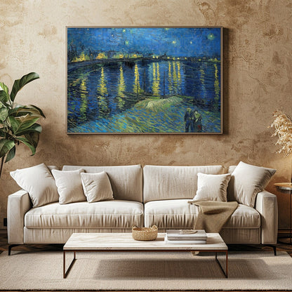 Capture the mesmerizing beauty of Van Gogh's star-filled sky with this stunning print of 'Starry for Family Room