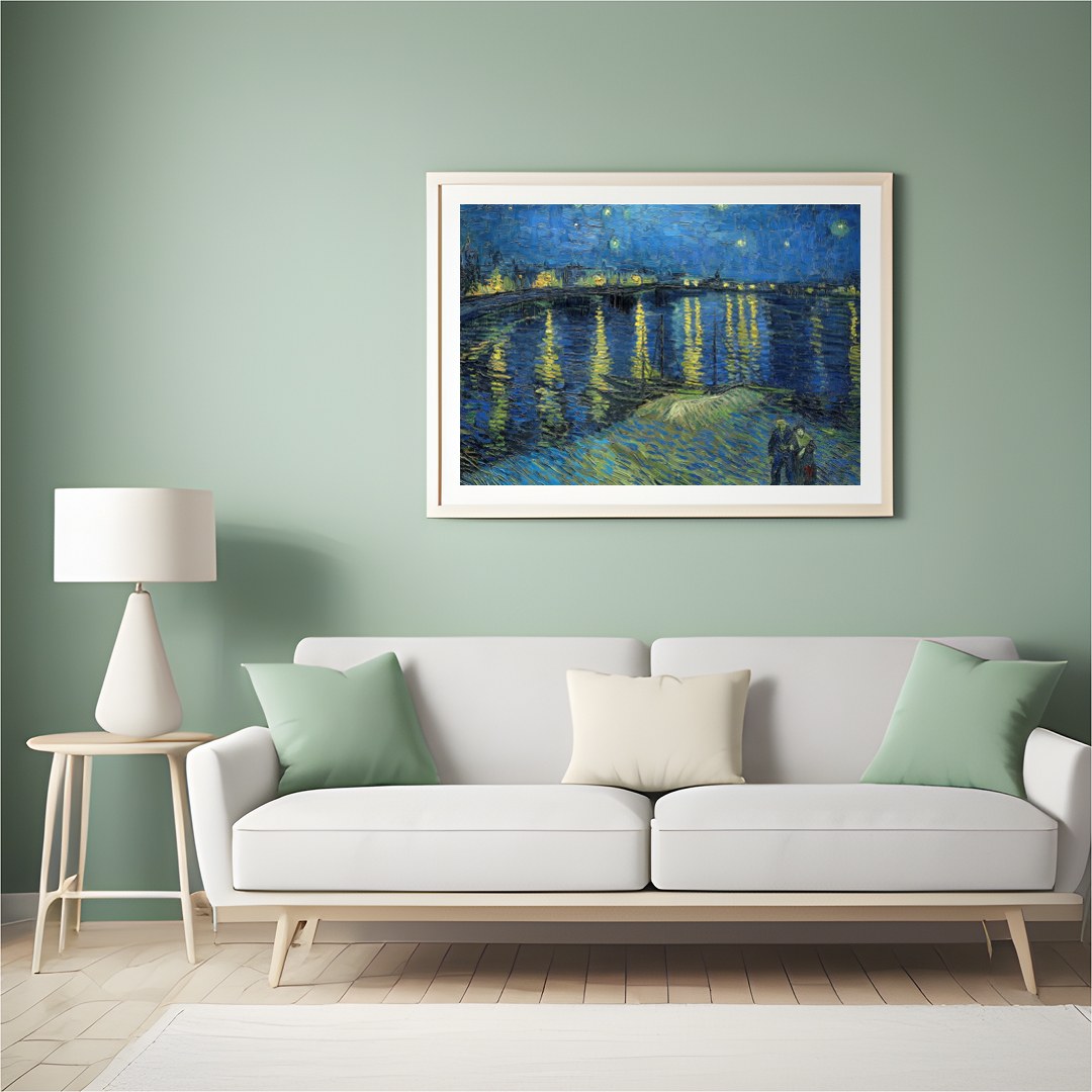 Capture the mesmerizing beauty of Van Gogh's star-filled sky with this stunning print of 'Starry for Hall