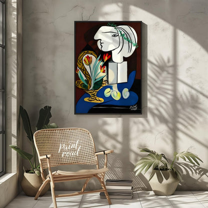 Pablo Picasso’s “Still Life with Tulips” (Nature Morte aux Tulipes) is a captivating painting that … for living room