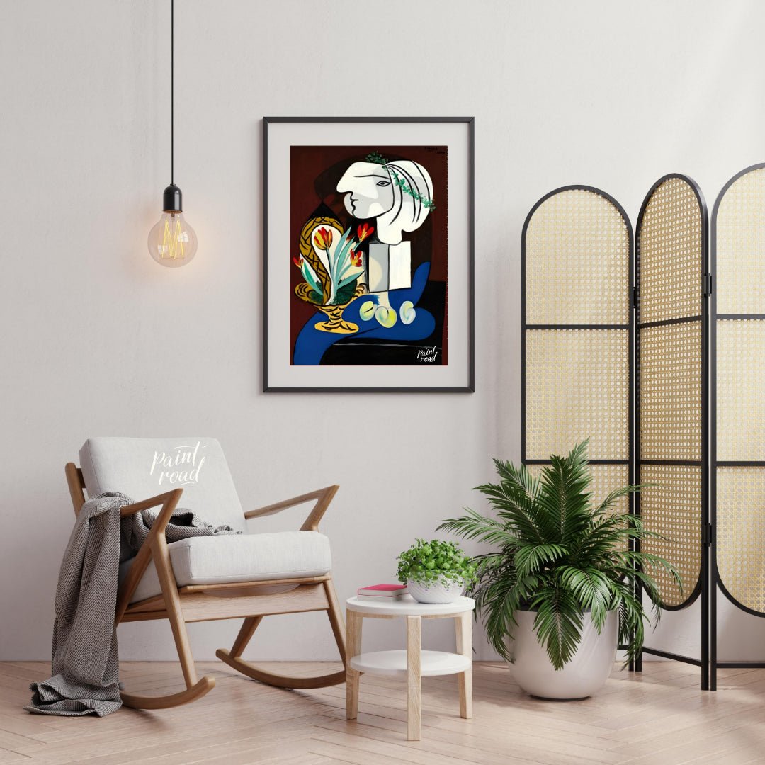 Pablo Picasso’s “Still Life with Tulips” (Nature Morte aux Tulipes) is a captivating painting that … for living room