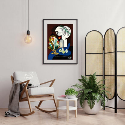 Pablo Picasso’s “Still Life with Tulips” (Nature Morte aux Tulipes) is a captivating painting that … for living room