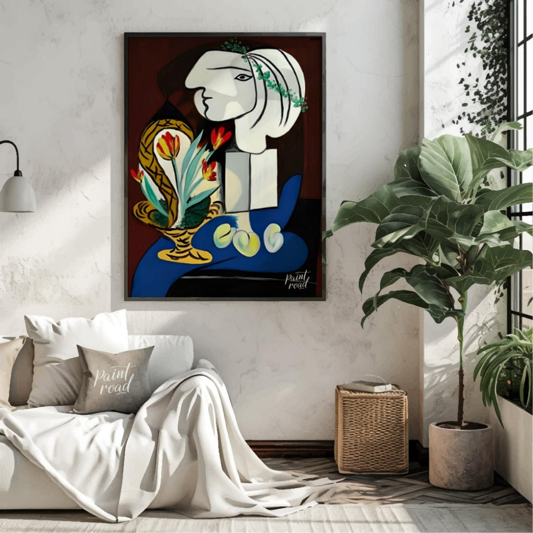 Pablo Picasso’s “Still Life with Tulips” (Nature Morte aux Tulipes) is a captivating painting that … for living room