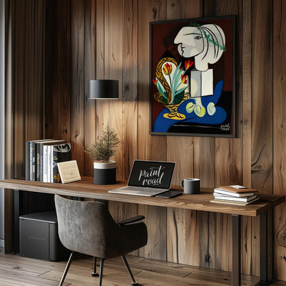 Pablo Picasso’s “Still Life with Tulips” (Nature Morte aux Tulipes) is a captivating painting that … for office