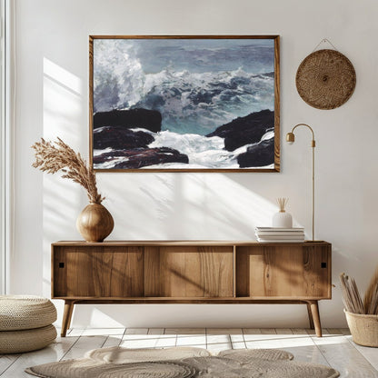 Experience the raw power of nature with this captivating seascape artwork. Featuring turbulent for Sitting Area