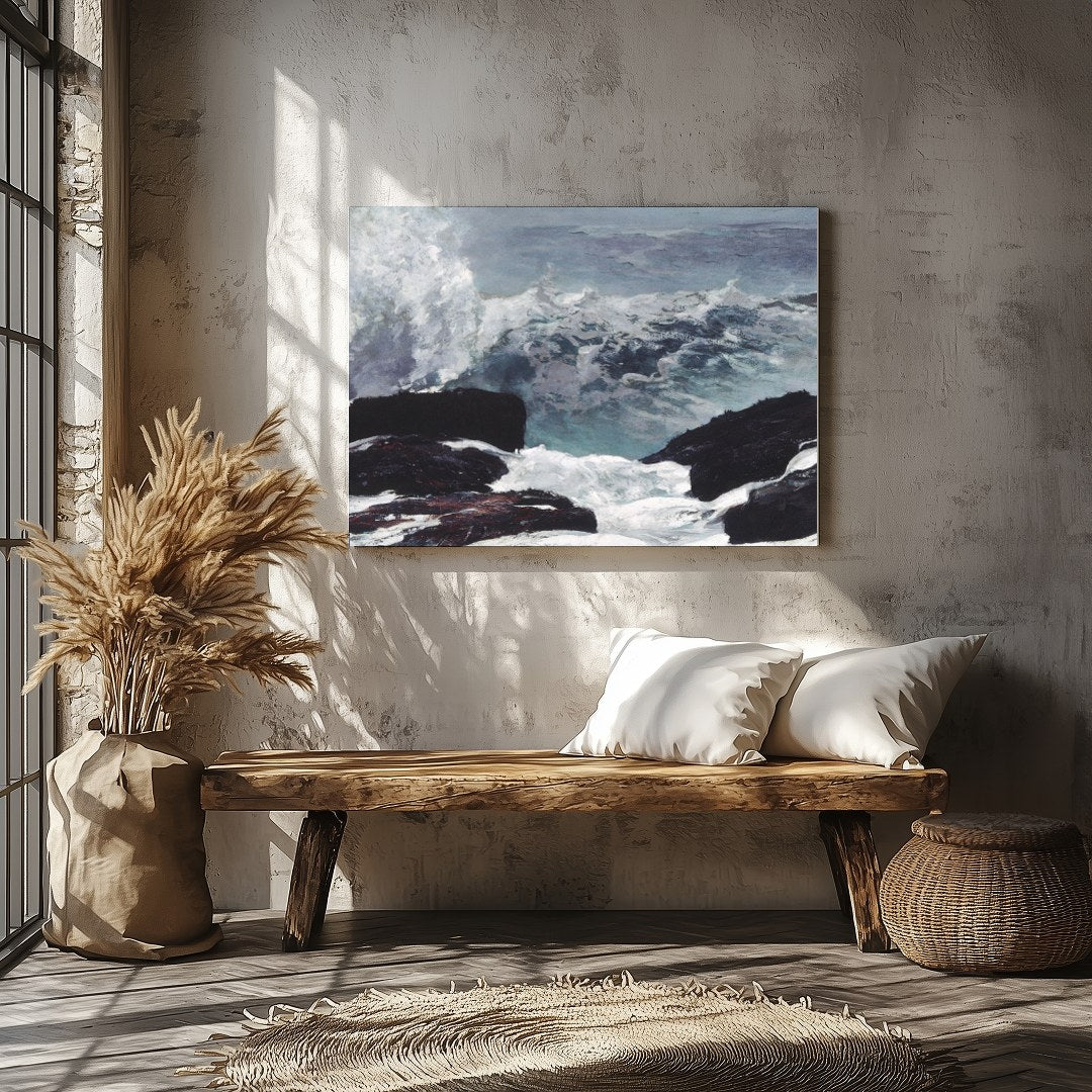 Experience the raw power of nature with this captivating seascape artwork. Featuring turbulent for Veranda