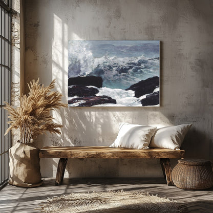 Experience the raw power of nature with this captivating seascape artwork. Featuring turbulent for Veranda