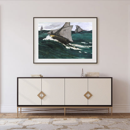 Experience the thrill of the ocean with this evocative maritime scene. Capturing the dynamic for Foyer
