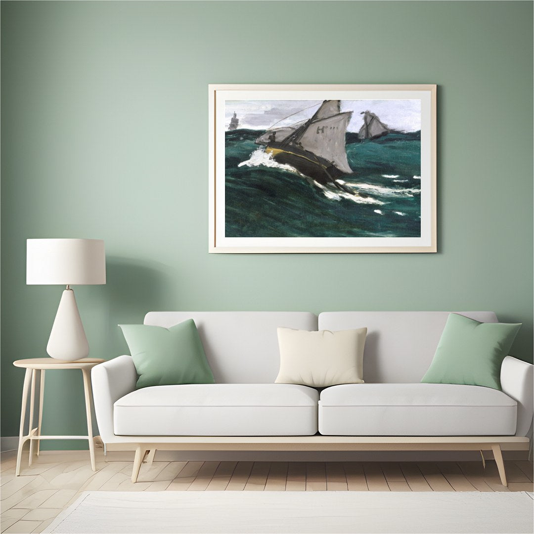 Experience the thrill of the ocean with this evocative maritime scene. Capturing the dynamic for Hall
