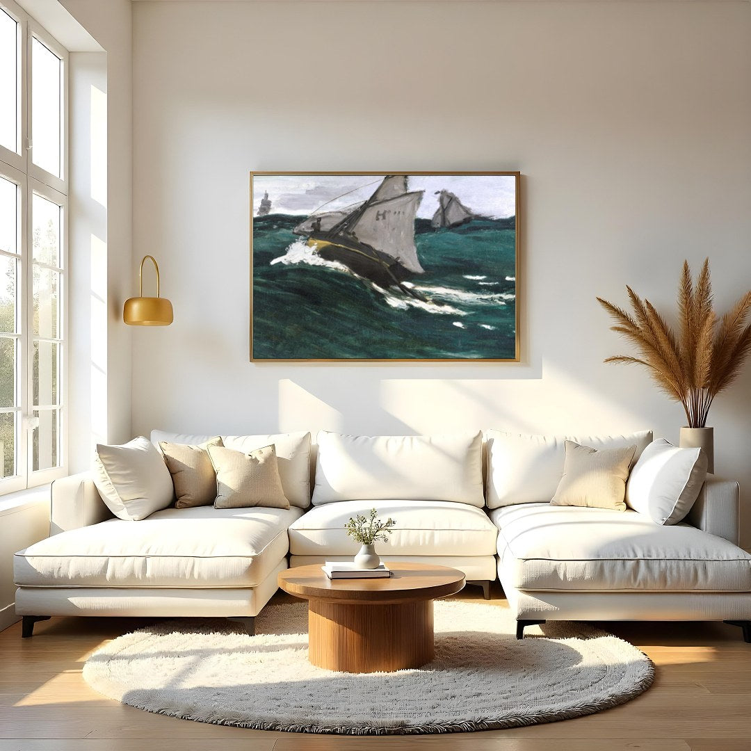Experience the thrill of the ocean with this evocative maritime scene. Capturing the dynamic for Living Room