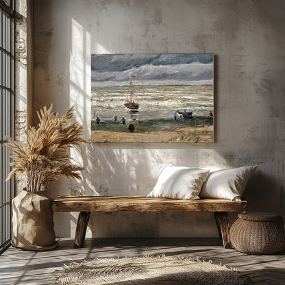 Experience the raw beauty of nature with this evocative artwork depicting a dramatic coastal scene. for Veranda