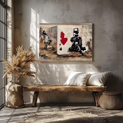 Immerse yourself in a world where urban grit meets abstract expression in this bold artwork. The for Veranda