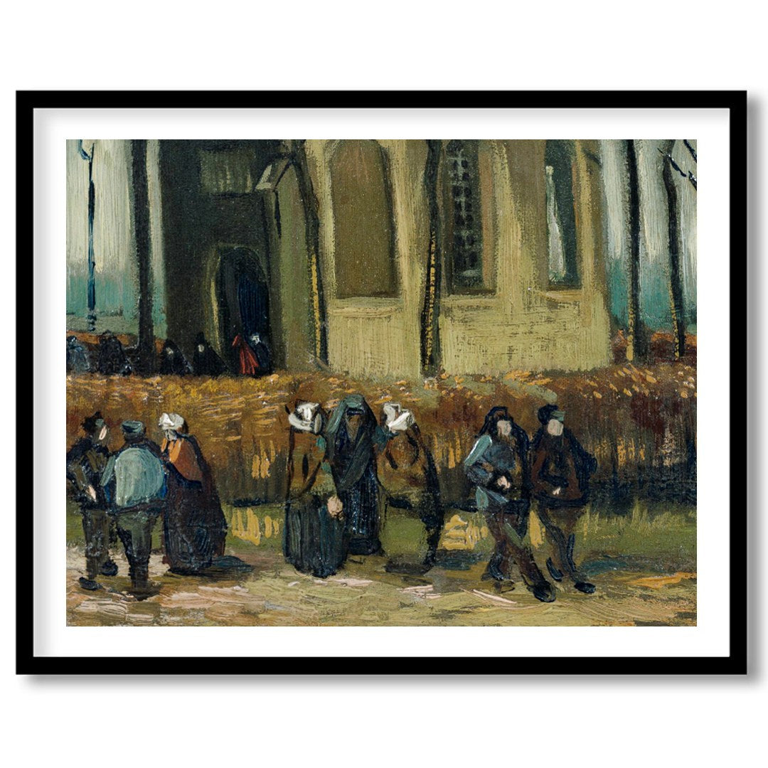 This captivating piece portrays villagers leisurely strolling along a path adjacent to an ancient for hallway