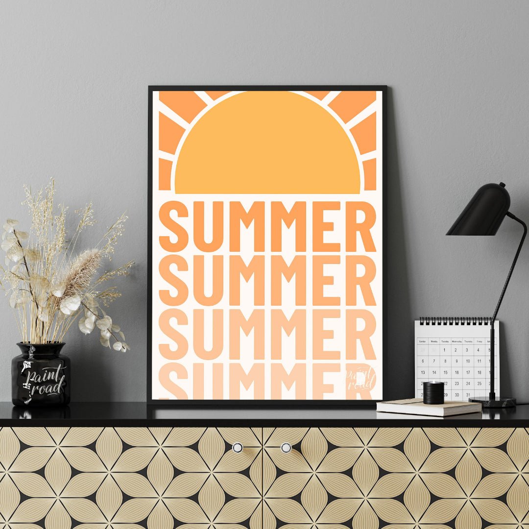 Summer Vibes Painting available online at Paintroad showing aesthetic beach house decor and bright