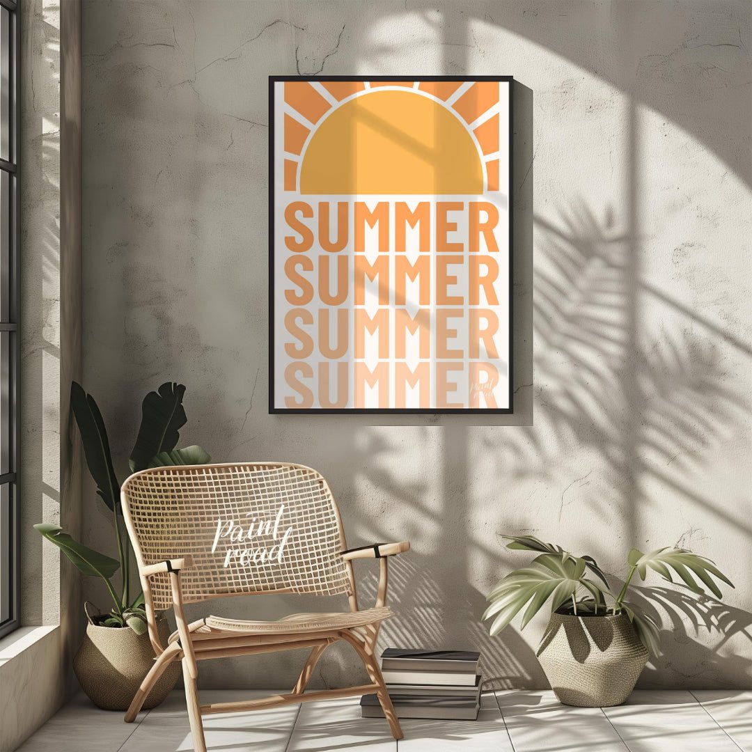 Summer Vibes Painting available online at Paintroad showing aesthetic beach house decor and bright