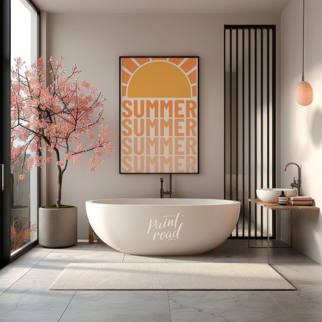 Summer Vibes Painting available online at Paintroad showing aesthetic beach house decor and bright