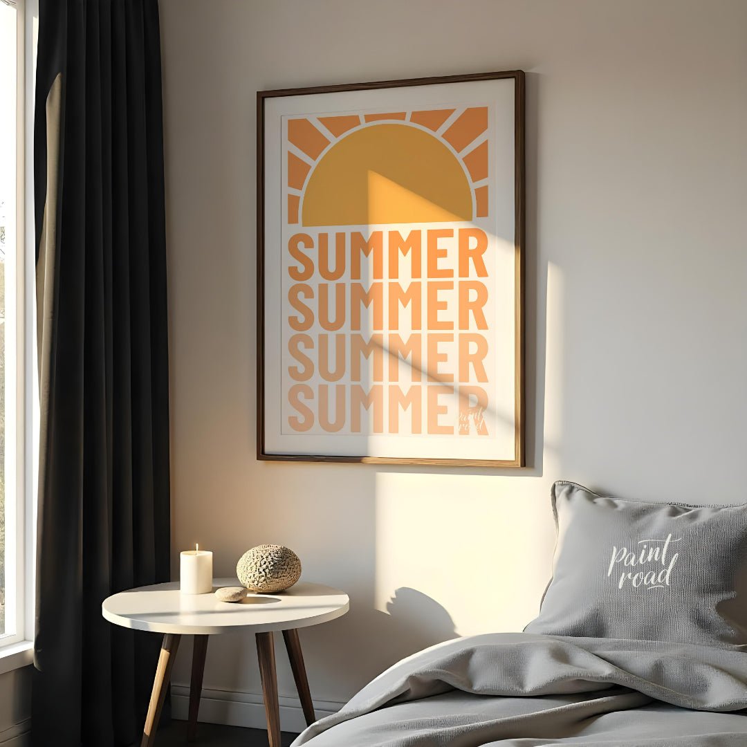 Summer Vibes Painting available online at Paintroad showing aesthetic beach house decor and bright