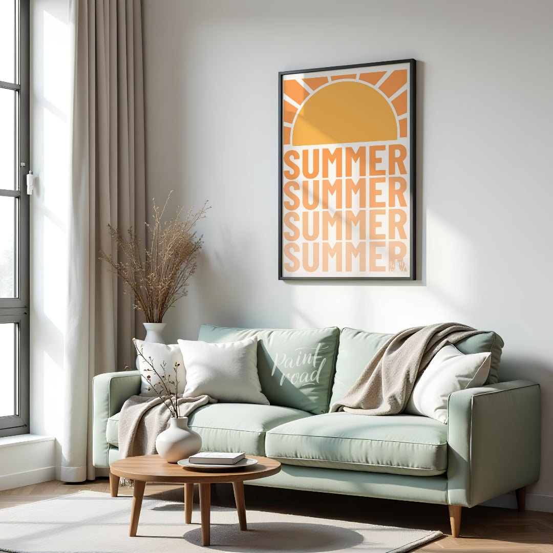 Summer Vibes Painting available online at Paintroad showing aesthetic beach house decor and bright