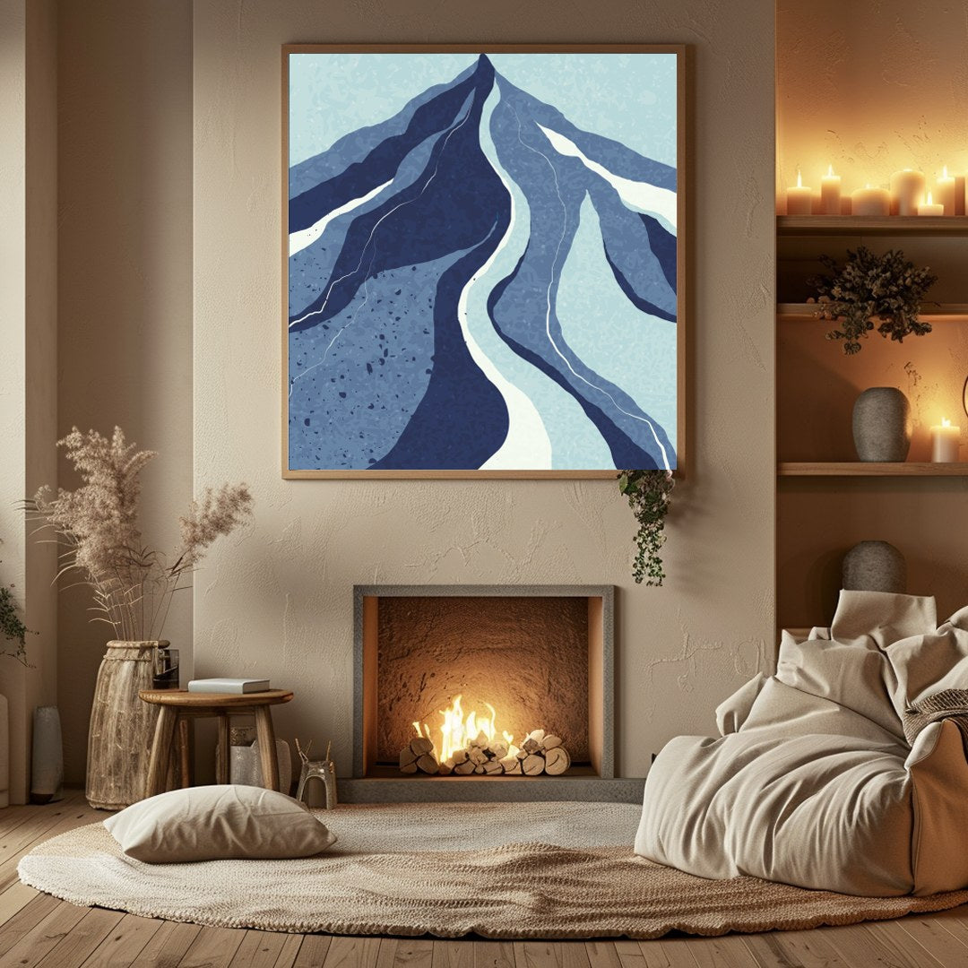 Experience the tranquil beauty of nature with this captivating abstract mountain landscape. The for Hall