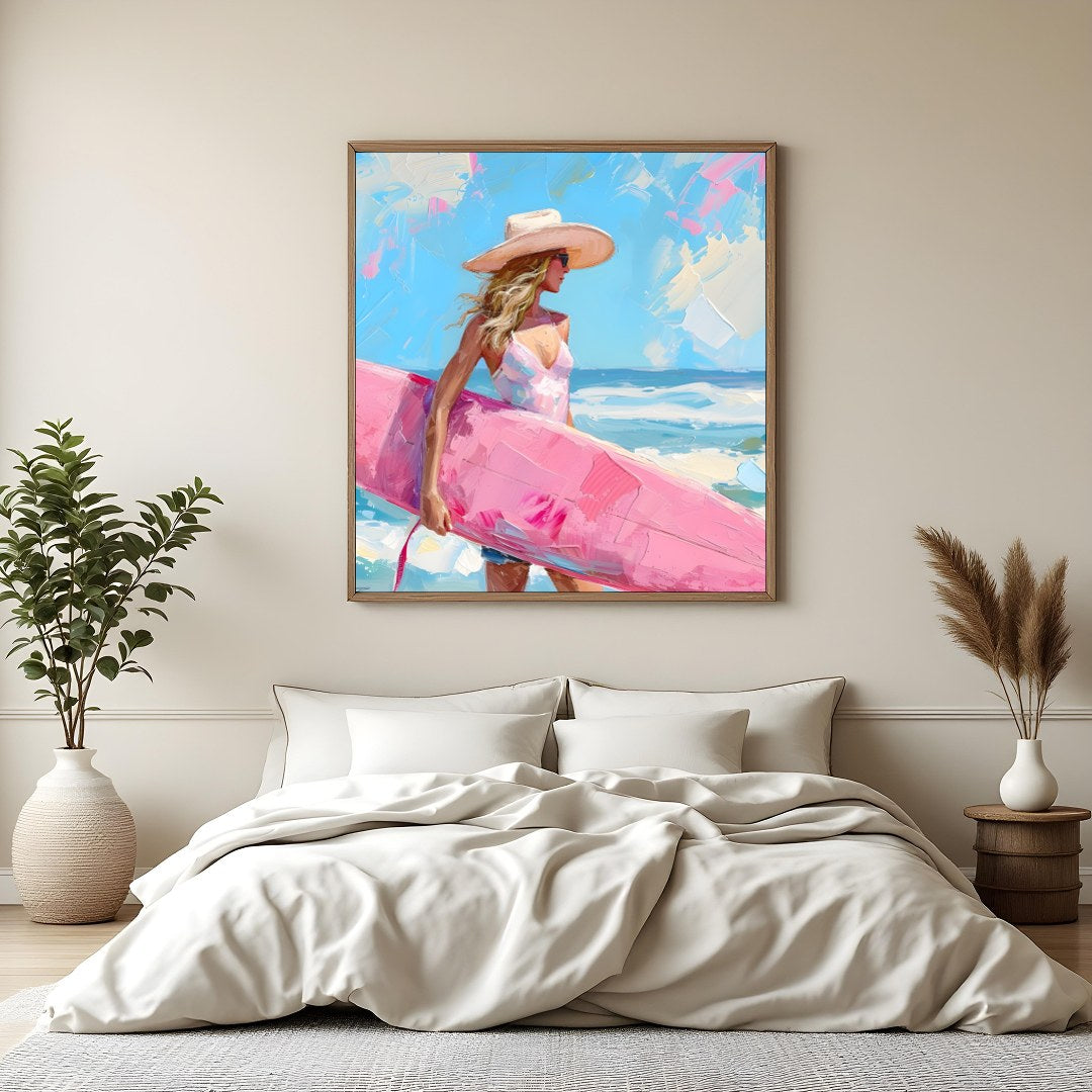 Immerse yourself in the carefree spirit of summer with this vibrant artwork, featuring a sunlit for Bedroom