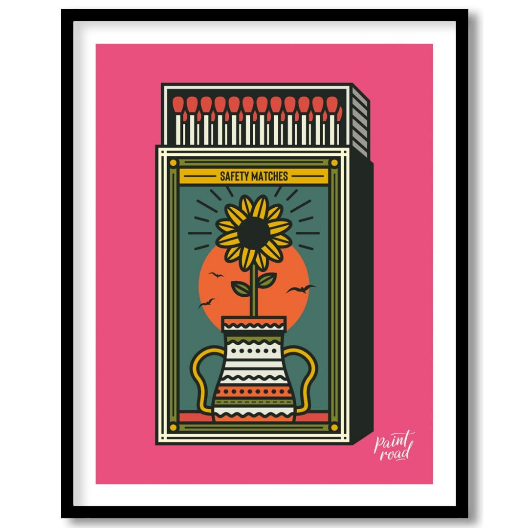 Sunflower Matchbox Painting available online at Paintroad showing Bedroom Birds and Floral Design